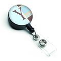 Carolines Treasures Letter Y Initial Monogram Blue Stripes Retractable Badge Reel CJ1003-YBR